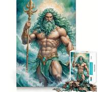 Poséidon, Dieu de la mer Puzzle de 1000 pièces pour Adolescents Jeu de logique et de Train Anti-Stress Découpe Lisse Cadeau mémorable (50x75cm)