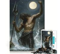 Poséidon émergeant des flots Puzzle 1000 pièces pour Adolescents Jeu de réflexion Moment de détente Découpe de qualité supérieure Cadeau Artistique (38x52cm)