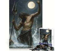 Poséidon émergeant des flots Puzzle 1000 pièces pour Adolescents Jeu de réflexion Moment de détente Découpe de qualité supérieure Cadeau Artistique (38x52cm)