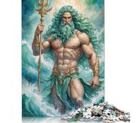 Poseidon, God of The Sea Puzzle 1000 Pièces Cadeau Unique Jeu Éducatif Défi Jouet À De Qualité Supérieure Peinture Art pour Adultes Et Enfants 1000pcs (38x26cm)