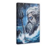 Poseidon, God of The Sea - Toile décorative pour chambre à coucher, bureau, chambre, cadeau 30 x 45 cm