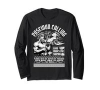 Poseidon Greek God Surfing Waves Streetwear Manche Longue