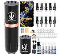 POSEIDON Stylo de Tatouage Rotatif Sans Fil - Kit Débutant avec 10 Aiguilles, Encre et 2 Batteries