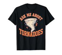Posez-Moi des Questions sur la Conception de la météorologie des tornades et des tempêtes T-Shirt Graphique avec Valeur, Homme, Noir, M