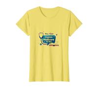 Posez-Moi des Questions sur l'assurance-maladie, Je Peux Vous l'expliquer T-Shirt, Femme, Citron, XL