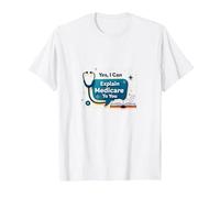 Posez-Moi des Questions sur l'assurance-maladie, Je Peux Vous l'expliquer T-Shirt, Homme, Blanc, 3XL