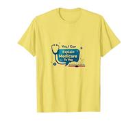 Posez-Moi des Questions sur l'assurance-maladie, Je Peux Vous l'expliquer T-Shirt, Homme, Citron, M