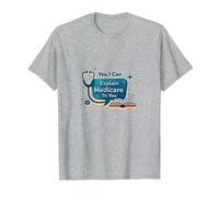 Posez-Moi des Questions sur l'assurance-maladie, Je Peux Vous l'expliquer T-Shirt, Homme, Gris Chiné, 5XL