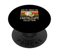 Posez-moi des questions sur ma collection de cantaloups Funny Muskmelon Lovers PopSockets PopGrip Adhésif
