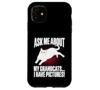 Posez-Moi des Questions sur Mes Grands-Parents J'Ai des Photos Cat Grandma Coque pour iPhone 11