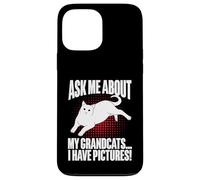 Posez-Moi des Questions sur Mes Grands-Parents J'Ai des Photos Cat Grandma Coque pour iPhone 13 Pro Max