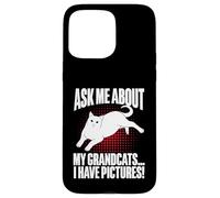Posez-Moi des Questions sur Mes Grands-Parents J'Ai des Photos Cat Grandma Coque pour iPhone 15 Pro Max