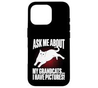 Posez-Moi des Questions sur Mes Grands-Parents J'Ai des Photos Cat Grandma Coque pour iPhone 16 Pro