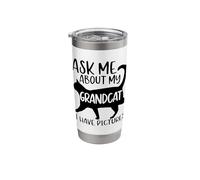 Posez-moi des questions sur mon grand-père, ma grand-mère, mon grand-père, mon père, mon chat, mon amour pour animaux de compagnie. Gobelet isotherme en acier inoxydable double paroi