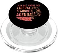 Posez-Moi des Questions sur Mon Programme féministe libéral Féminisme Féminin PopSockets PopGrip pour MagSafe