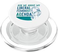 Posez-Moi des Questions sur Mon Programme féministe libéral Féminisme Féminin PopSockets PopGrip pour MagSafe