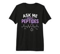 Posez-Moi Une Question sur Peptides Fitness Science Biohacking Funny Gym T-Shirt Haut de Gamme