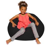 Posh Beanbags Grand fauteuil confortable avec housse amovible pour enfants, adolescents et adultes en polyester pour tous les âges 96,5 cm Noir solide
