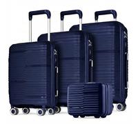 POSH Ensemble de 4 valises en polypropylène - Set Vanity-Case, Bagages Cabine, Moyenne et Grande - De Voyage avec Serrure TSA et Doubles Roues silencieuses - Empilables Les unes dans Les Autres.