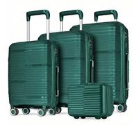 POSH Ensemble de 4 valises en polypropylène - Set Vanity-Case, Bagages Cabine, Moyenne et Grande - De Voyage avec Serrure TSA et Doubles Roues silencieuses - Empilables Les unes dans Les Autres.