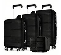 POSH Ensemble de 4 valises en polypropylène - Set Vanity-Case, Bagages Cabine, Moyenne et Grande - De Voyage avec Serrure TSA et Doubles Roues silencieuses - Empilables Les unes dans Les Autres.