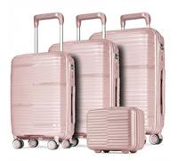 POSH Ensemble de 4 valises en polypropylène - Set Vanity-Case, Bagages Cabine, Moyenne et Grande - De Voyage avec Serrure TSA et Doubles Roues silencieuses - Empilables Les unes dans Les Autres.