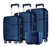 POSH Ensemble de 4 valises en polypropylène - Set Vanity-Case, Bagages Cabine, Moyenne et Grande - De Voyage avec Serrure TSA et Doubles Roues silencieuses - Empilables Les unes dans Les Autres.