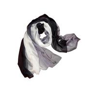 Posh Gear Foulards oversize 'Chiffon Tri-Color' noir, Taille 120 x 180 cm
