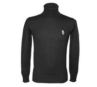 Posh Gear Hommes col roulé Pull Colloalto 100% Alpaga Laine, Noir, Taille S