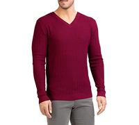 Posh Gear Hommes V-Neck Pull Maglione Alpaga Laine, Rouge foncé, Taille XL