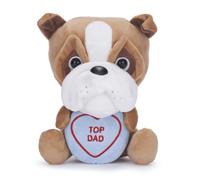 Posh Paws Swizzles Love Hearts 18cm Bruce the Bulldog 'TOP DAD' Soft Toy (7-Inch