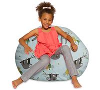 Posh Pouf poire lavable en machine Motif paresseux et arbres