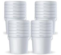 POSH Seau de 10 l avec couvercle et anse - Blanc, en plastique de qualité alimentaire, anti-fuite, inodore, robuste, stable, hermétique