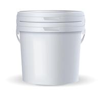 POSH Seau de 10 l - En plastique blanc - De qualité alimentaire - Anti-fuite - Inodore - Robuste, stable et hermétique - Seau avec anse (2, 10 l)