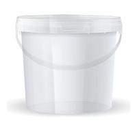 POSH Seau de 10 l - En plastique transparent - Qualité alimentaire - Anti-fuite - Inodore - Robuste, stable et hermétique - Seau avec anse (1, 10 l)
