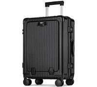 POSH Valise Cabine L avec Compartiment Ordinateur et Cadre en Aluminium 65x42x28cm - Coque Rigide en Polycarbonate 75L Trolley - Fermeture à Boucle TSA, Porte-gobelet et Housse de Protection