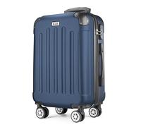 POSH Valise rigide et trolleys - Bagage à main - Valise de voyage avec roulettes - Valise grande, moyenne et petite en ABS - Ensemble de 3 valises légères en taille M-L-XL, Bleu marine, L, Valise ABS
