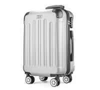 POSH Valise rigide et trolleys - Bagage à main - Valise de voyage avec roulettes - Valise grande, moyenne et petite en ABS - Ensemble de 3 valises légères en taille M-L-XL, argenté, m, Valise ABS