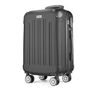 POSH Valise rigide et trolleys - Bagage à main - Valise de voyage avec roulettes - Valise grande, moyenne et petite en ABS - Ensemble de 3 valises légères en taille M-L-XL, Noir , L, Valise ABS