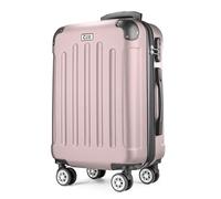 POSH Valise rigide et trolleys - Bagage à main - Valise de voyage avec roulettes - Valise grande, moyenne et petite en ABS - Ensemble de 3 valises légères en taille M-L-XL, Rose poudré, m, Valise ABS