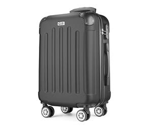 POSH Valise rigide et trolleys - Bagage à main - Valise de voyage avec roulettes - Valise grande, moyenne et petite en ABS - Ensemble de 3 valises légères en taille M-L-XL, Noir , xl, Valise ABS