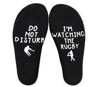 Poshzone Chaussettes fantaisie avec inscription « Do Not Disturb I'm Watching F1 » - Cadeau d'anniversaire, cadeau de sport, cadeau pour la famille et les amis, Rugby, taille unique