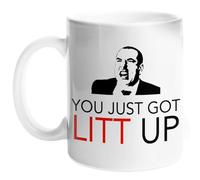 Posify Tasse à café amusante « You Just Got Litt Up Louis Litt » de 325 ml, inspirée des costumes de la série télévisée, cadeau amusant parfait pour les fans de séries télévisées, cadeau