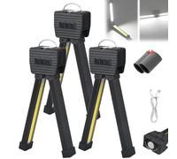 Posing Lampe Gym, Magnet Portable Gym Lamp with 7th Gear Dimming, Waterproof 180 Degree Folding USB Rechargeable Worklight with Hanging Hook for Fitness Camping Flashlight Outdoor(3pcs)