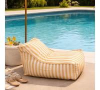 Positano pouf exterieur rayé jaune déperlant 100x65x65 cm