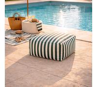 Positano pouf exterieur rayé vert déperlant 55x65x35 cm