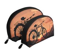 Positano Trousse de maquillage portable avec fermeture éclair et compartiments intérieurs Motif coucher de soleil, Vélo de route, Taille unique
