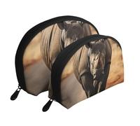 Positano Trousse de maquillage portable avec fermeture éclair et compartiments intérieurs Motif coucher de soleil, Wildlife Black Rhinoceros, Taille unique