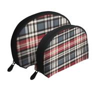 Positano Trousse de maquillage portable avec fermeture éclair et compartiments intérieurs Motif coucher de soleil, Vieux carreaux, Taille unique