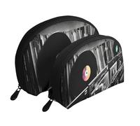 Positano Trousse de maquillage portable avec fermeture éclair et compartiments intérieurs Motif coucher de soleil, Disques vinyles, Taille unique